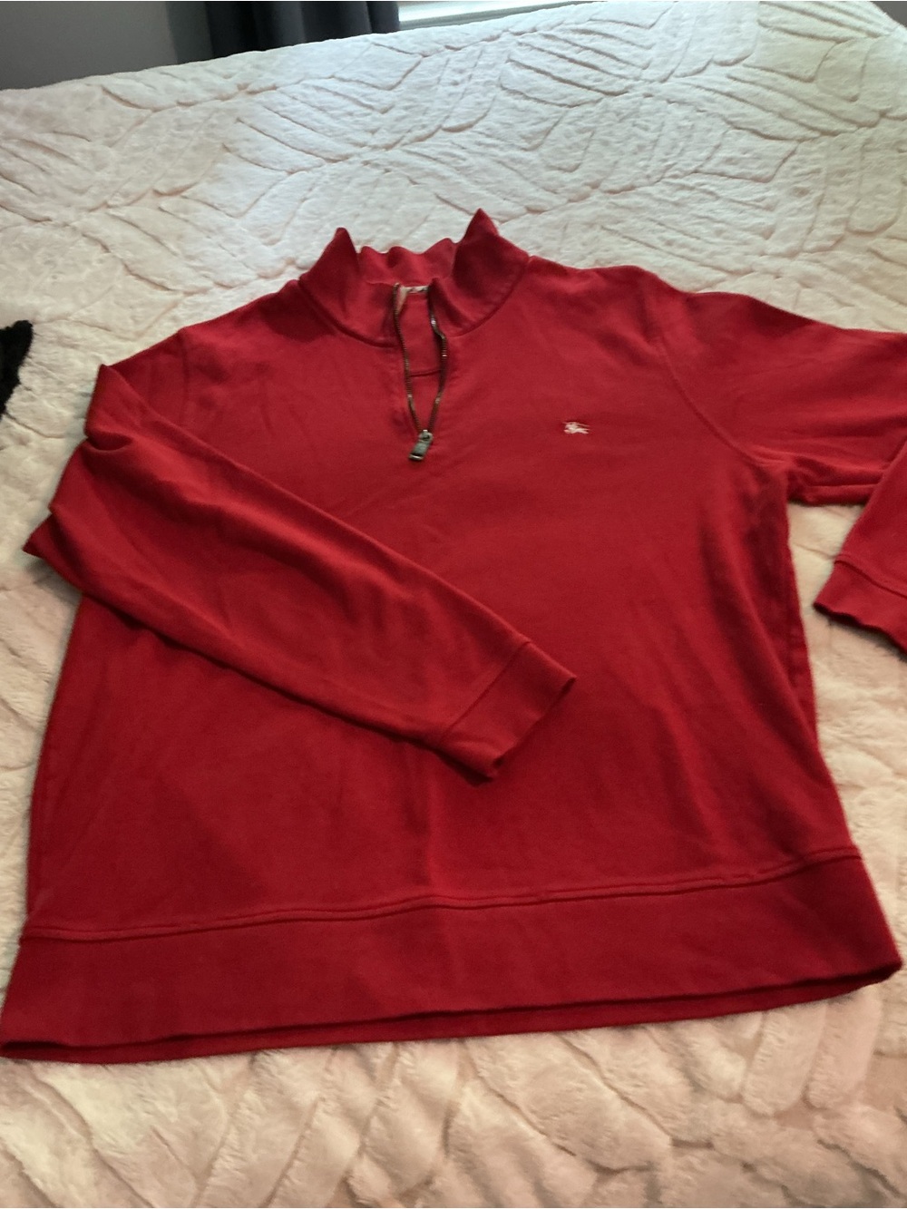 Burberry Red Half-Zip Sweater